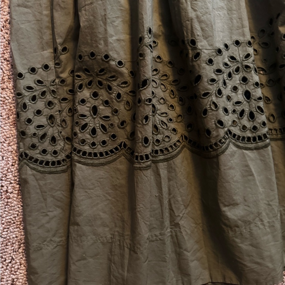 Tanya Taylor Green Smocked Tiered Sundress Medium - Picture 5 of 5
